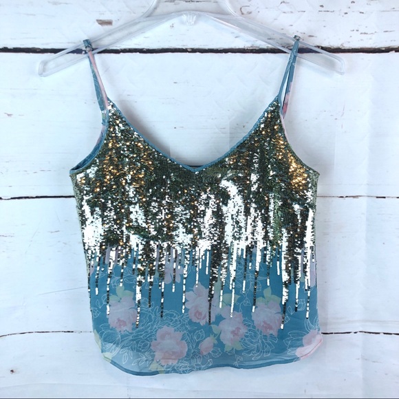 Manoush | Dripping Sequin Cami Top, S - Picture 1 of 8